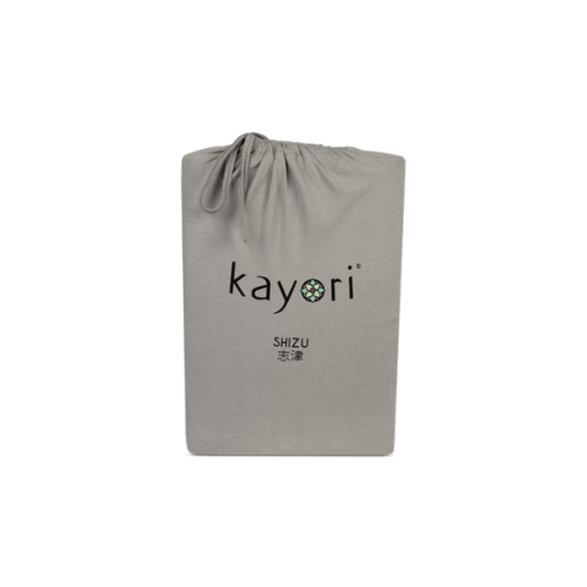 HOESLAKEN - Shizu Stretch Jersey hoeslaken KAYORI 90/100 x 200/220 cm taupe