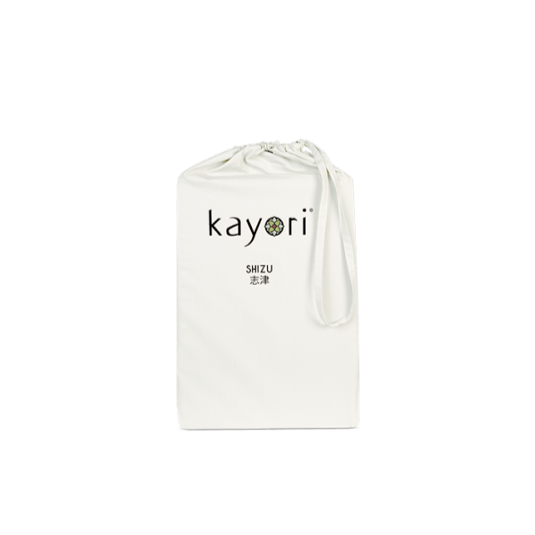 HOESLAKEN - Shizu Katoen Percal (220TC) hoeslaken KAYORI 70/80 x 200/220 cm offwhite