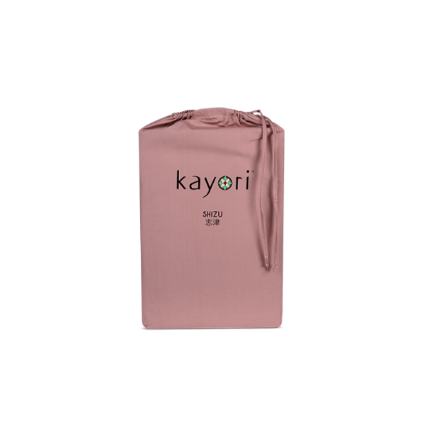 HOESLAKEN - Shizu Katoen Percal (220TC) hoeslaken KAYORI 70/80 x 200/220 cm roze