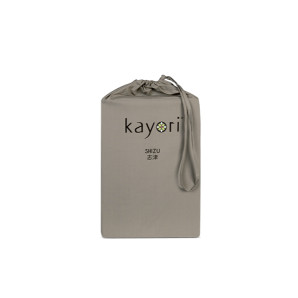 HOESLAKEN - Shizu Katoen Percal (220TC) hoeslaken KAYORI 90/100 x 200/220 cm taupe