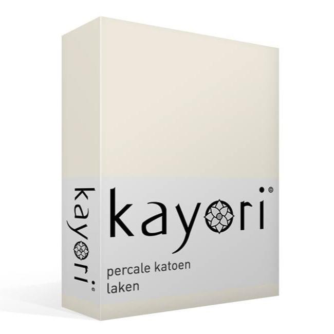 LAKEN - Shizu Bio Katoen Percal Ivoor laken KAYORI 160 cm x 260 cm off-white