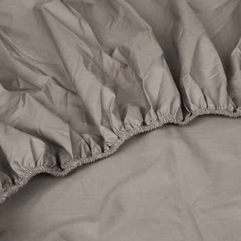 TOPPER Hoeslaken - Shizu Katoen Percal (12cm) Taupe topper hoeslaken KAYORI