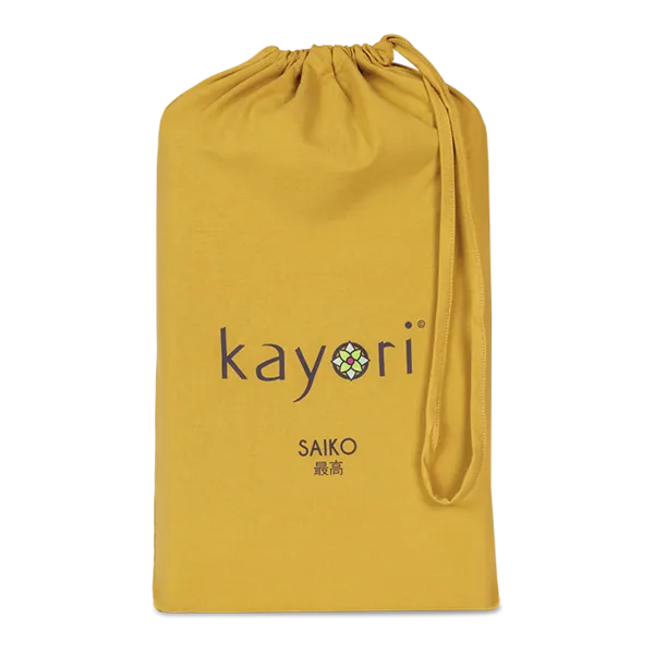 SPLIT-TOPPER Hoeslaken - Saiko Jersey Katoen Okergeel 12 cm
