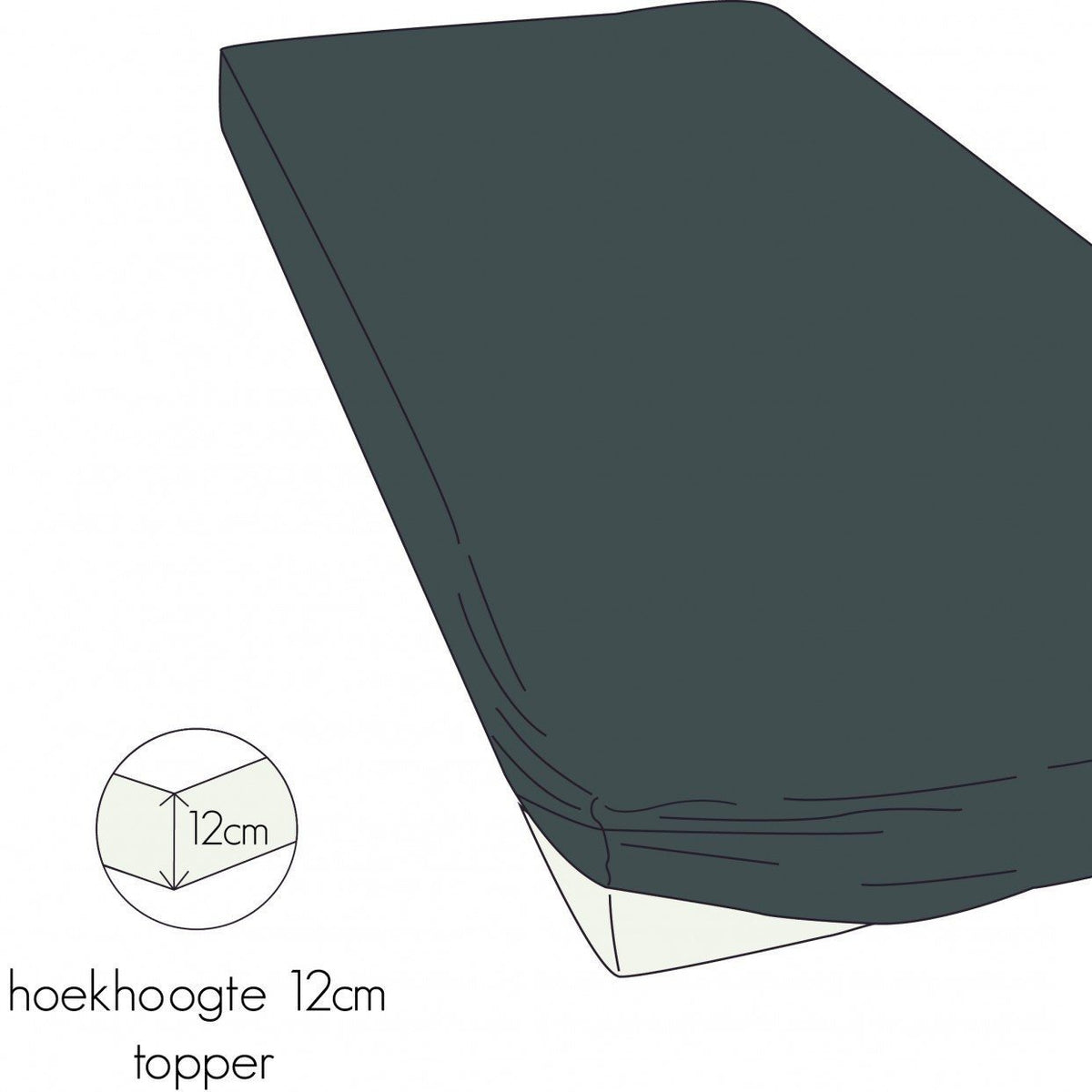 TOPPER Hoeslaken - Shizu Katoen Percal (12cm) Taupe topper hoeslaken KAYORI