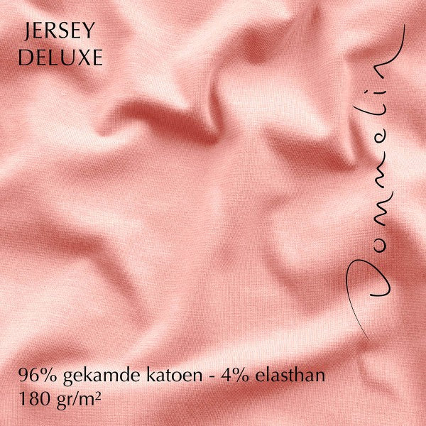 Hoeslaken Jersey Deluxe 30 cm Lichtroze