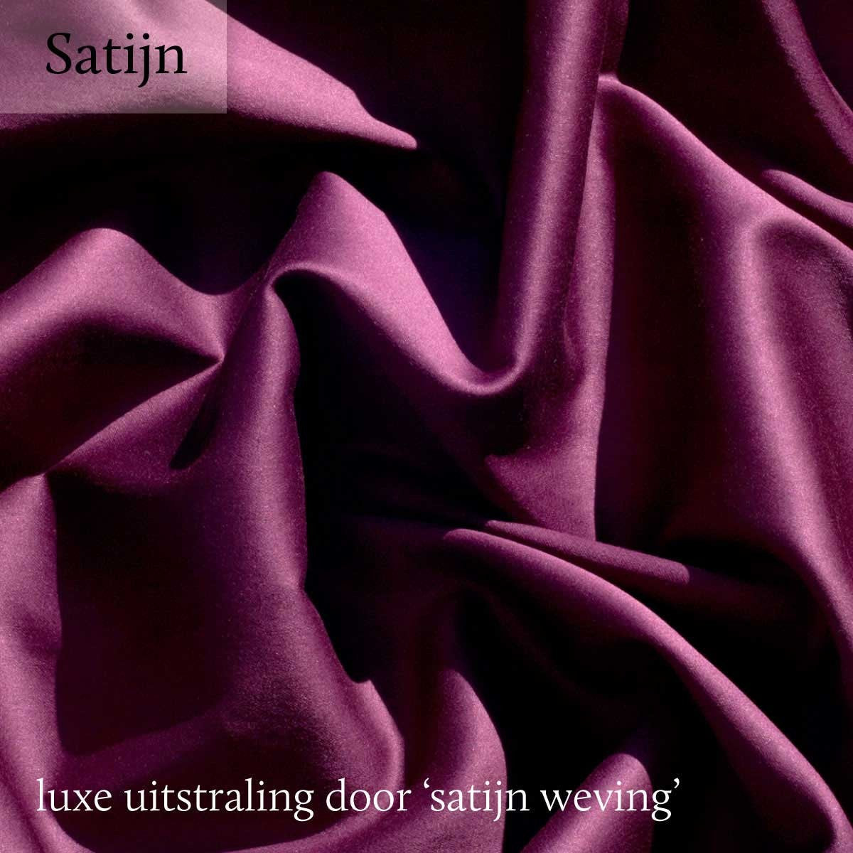 Hoeslaken Katoen Satijn 300TC 30cm Aubergine