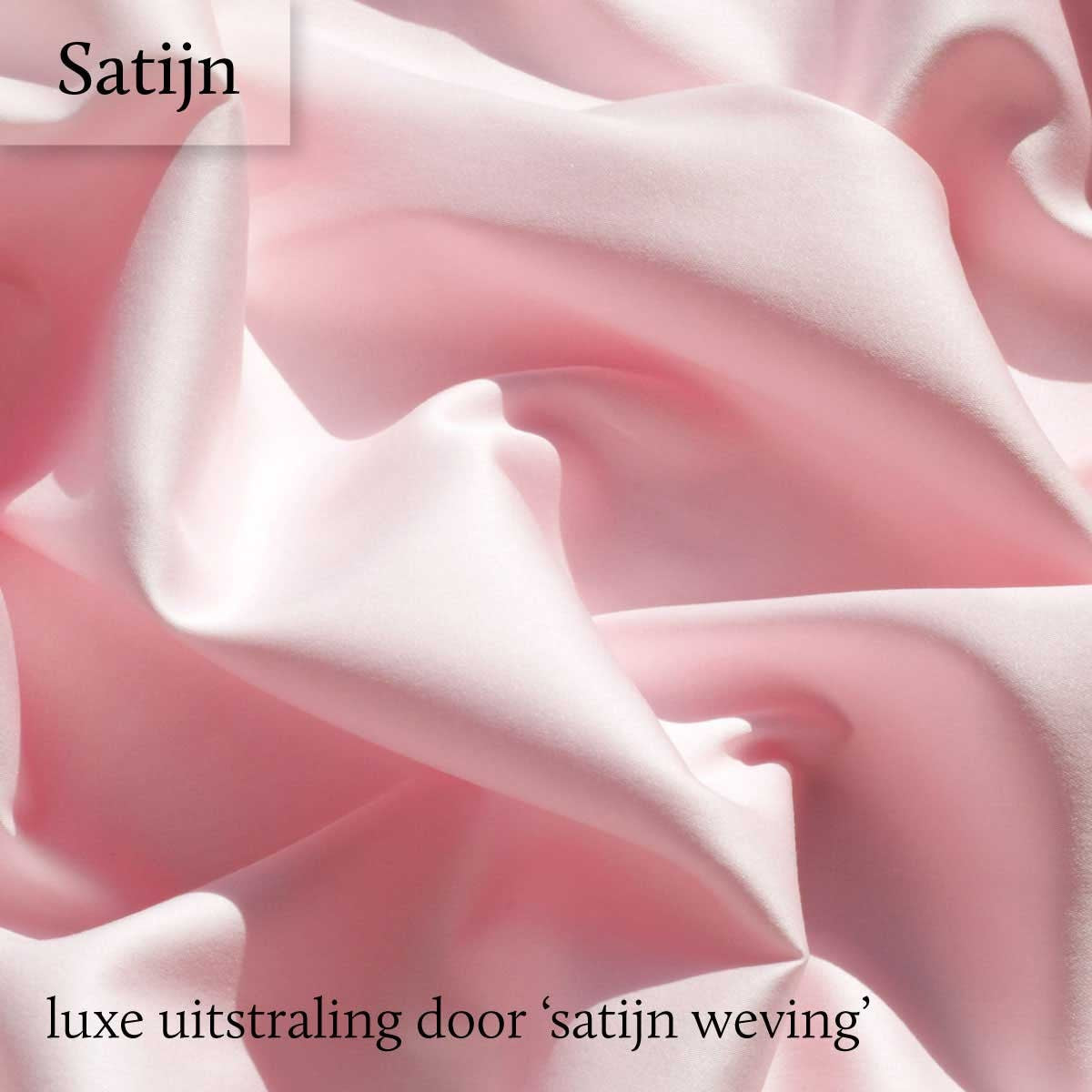 Hoeslaken Katoen Satijn 300TC 30cm Lichtroze