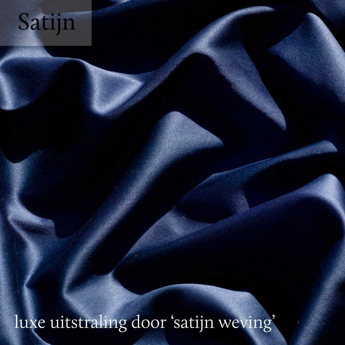Hoeslaken Katoen Satijn 300TC 30cm Blauw