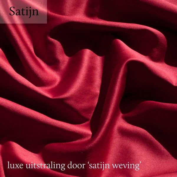 Hoeslaken Katoen Satijn 300TC 30cm Cherry Red