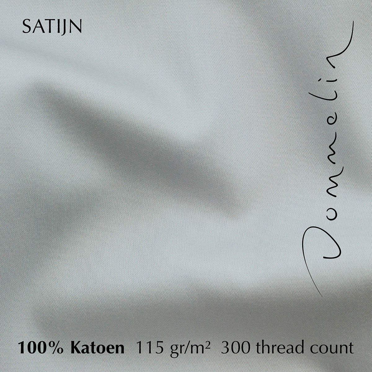 Hoeslaken Katoen Satijn 300TC 30cm Zilver