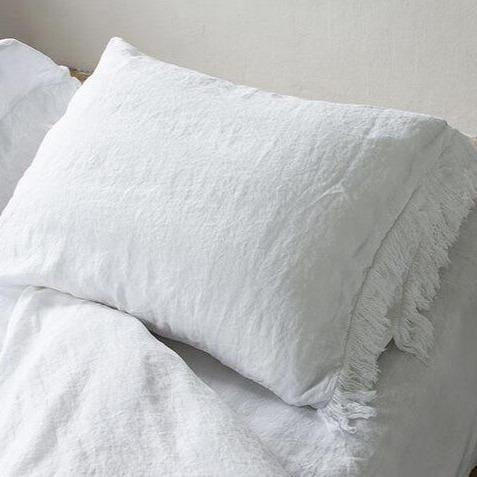 KUSSENSLOOP - Loulou Linnen en katoen satijn Kussensloop PASSION FOR LINEN 40-80 cm white