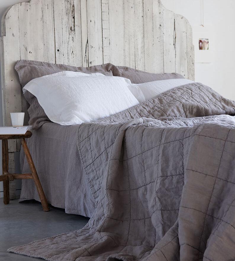 PLAID - Nice Linnen met Katoen Taupe plaid PASSION FOR LINEN