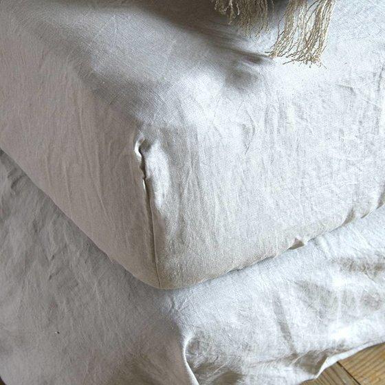 HOESLAKEN Linnen - Maxime Hoeslaken PASSION FOR LINEN 90-200 cm Wit