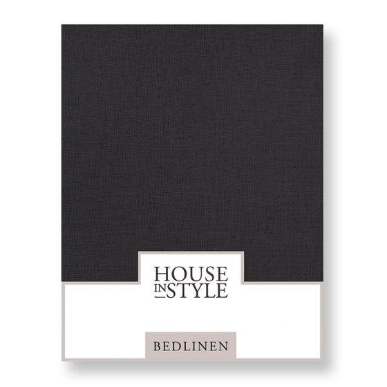 LAKEN - Remy 100% gewassen linnen (168gsm) laken PASSION FOR LINEN 280-290 cm off black