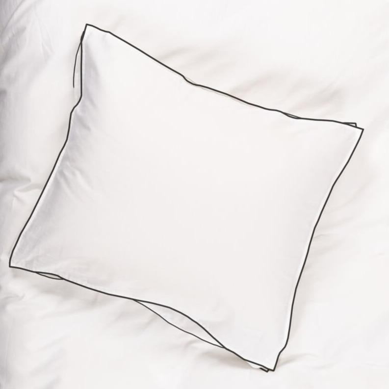 KUSSENSLOOP - Rimini Katoen satijn (500TC) Kussensloop HOUSE IN STYLE 40-80 cm Wit/Antra