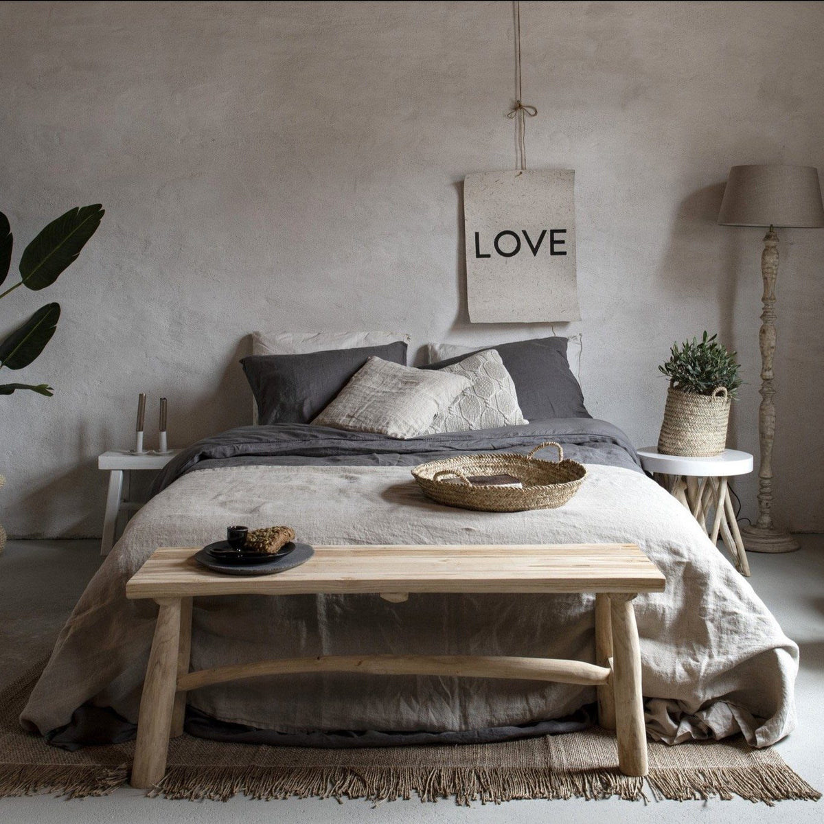 SOFIE - Linnen (192gsm) met katoen-satijn (300TC) Dekbedovertrek Dekbedovertrek PASSION FOR LINEN Set 140x220 + kussensloop Donker grijs