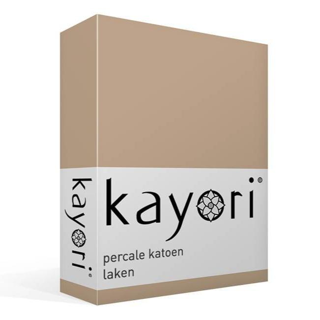 LAKEN - Shizu Bio Katoen Percal laken KAYORI 160 cm x 260 cm taupe