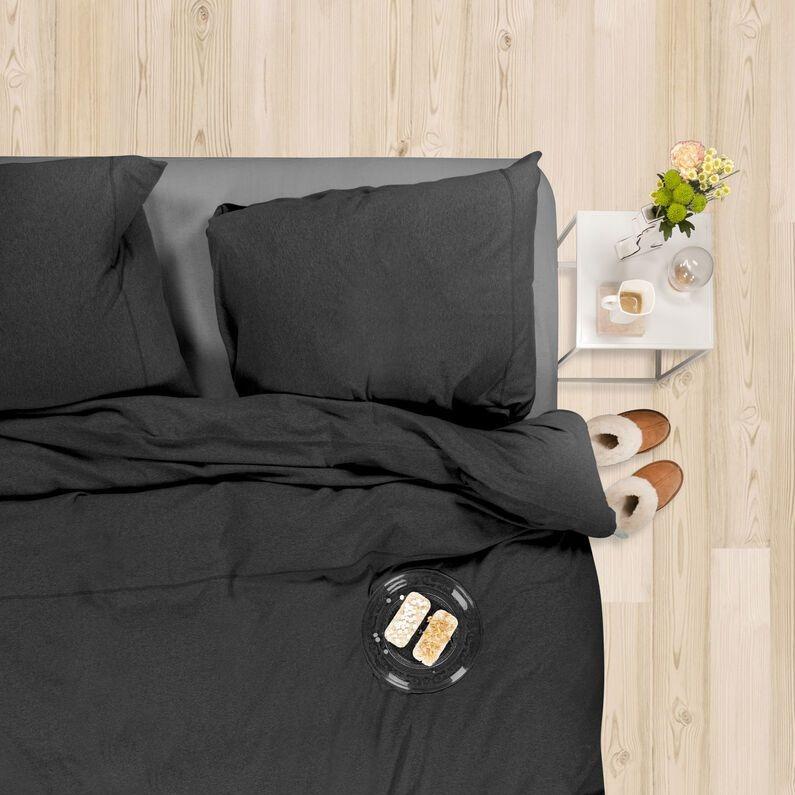 TUMBA - Katoen Jersey met Aloë Vera finish dekbedovertek Dekbedovertrek HOUSE IN STYLE set 140x220 + kussensloop Donkergrijs