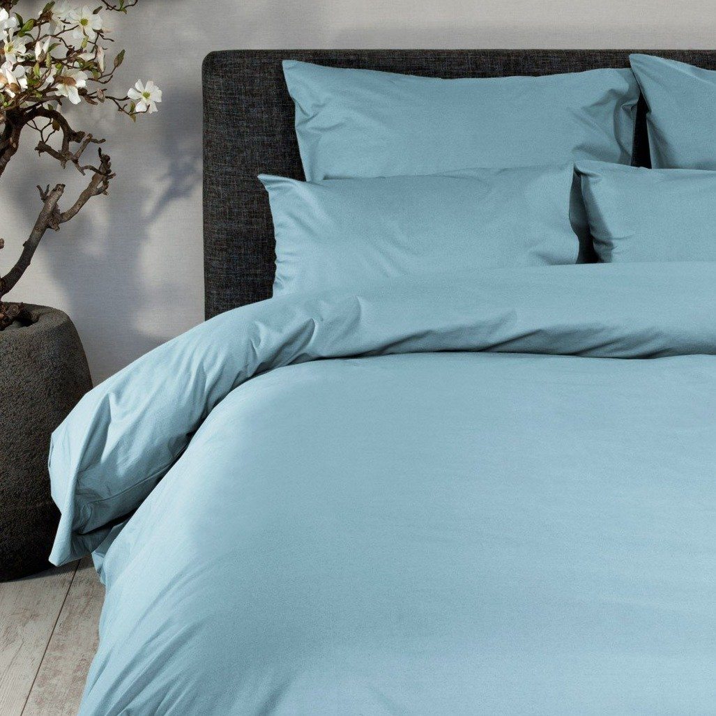DOMMELIN - Katoen Percal 200TC Dekbedovertrek Pastelblauw Dekbedovertrek DOMMELIN 140 x 200/220cm (+1 sloop) Pastelblauw-591