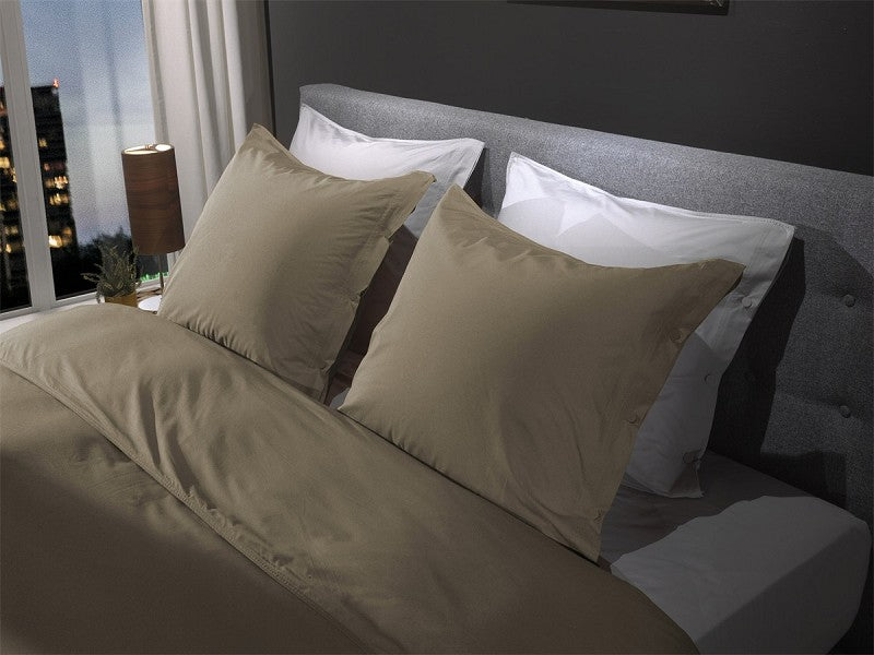 PERCALE - Luxe katoen Dekbedovertrek Pine Taupe