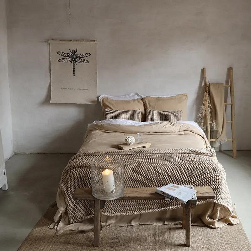 REMY - Linnen met katoen Percal Dekbedovertrek Beige