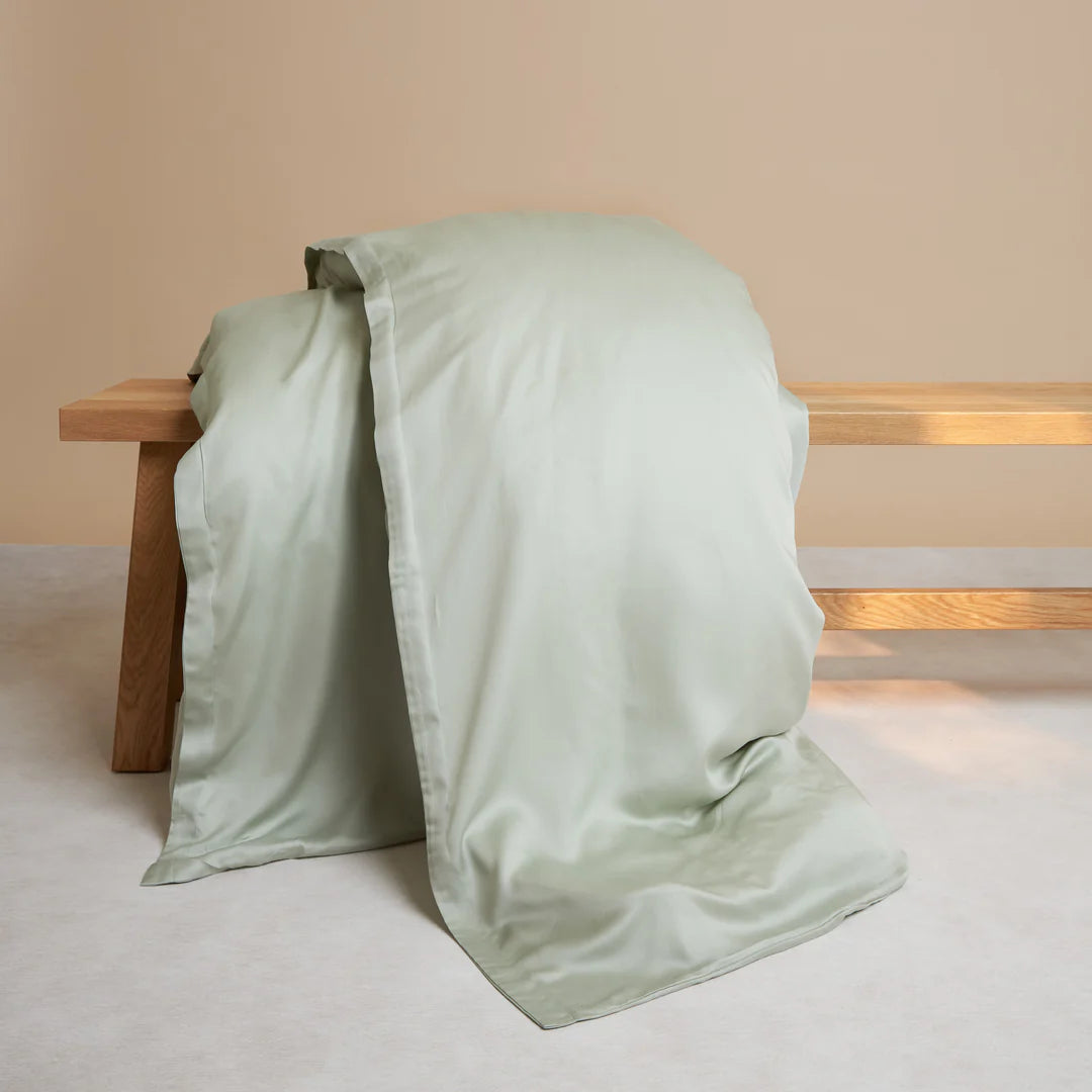 Kids Dekbedovertrek Tencel™ Sateen Grijsgroen