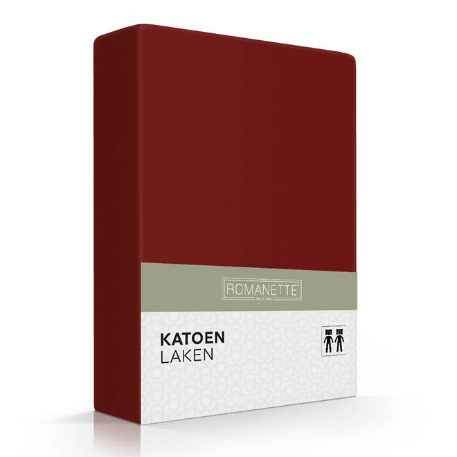 LAKEN - Katoen Percal Bordeau-rood