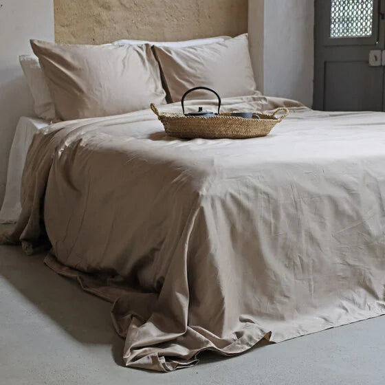 Dekbedovertrek Bari Katoen Satijn 500TC Beige