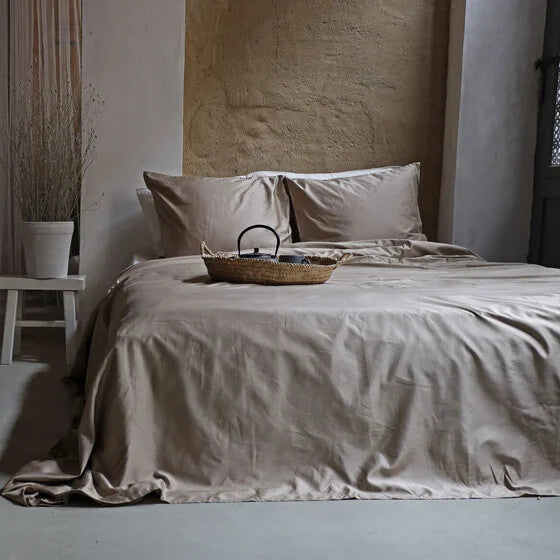 Kussensloop Bari Katoen Satijn 500TC Beige
