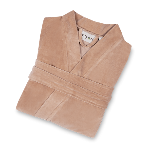 Badjas Mori Fluweel Look Unisex Nude