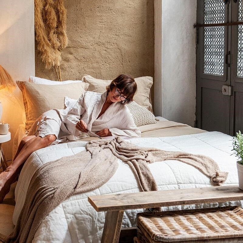 REMY - Linnen met katoen Percal Dekbedovertrek Light Beige