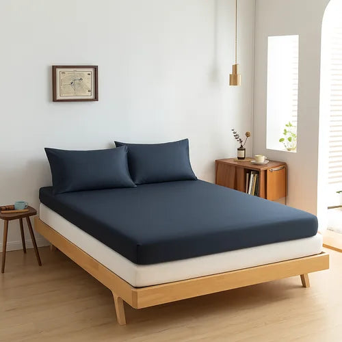 TOPPER Hoeslaken - Bamboe 400TC Space Blue 10cm