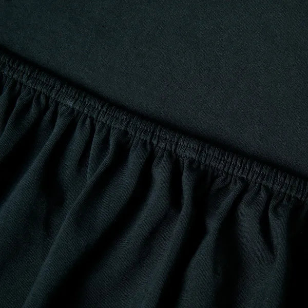 SPLIT-TOPPER Hoeslaken - Saiko Jersey Katoen Zwart 12 cm