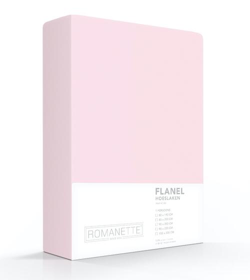HOESLAKEN Flanel - 12 kleurvarianten hoeslaken ROMANETTE 80 x 200 roze 