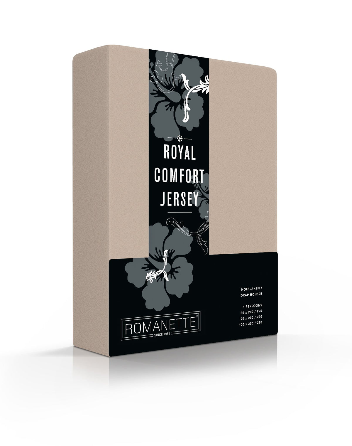 HOESLAKENS Royal Comfort Jersey - 8 kleurvarianten Hoeslaken ROMANETTE 80/90/100 x 200/210/220 taupe 