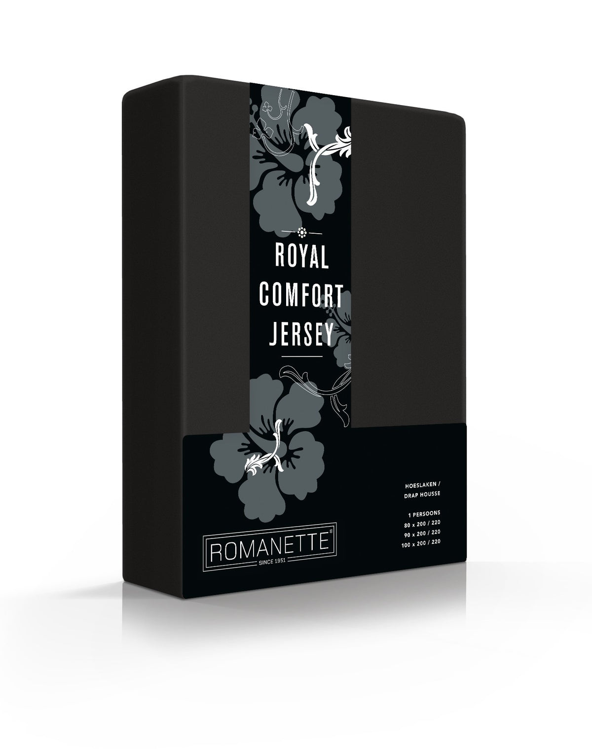 HOESLAKENS Royal Comfort Jersey - 8 kleurvarianten Hoeslaken ROMANETTE 80/90/100 x 200/210/220 zwart 