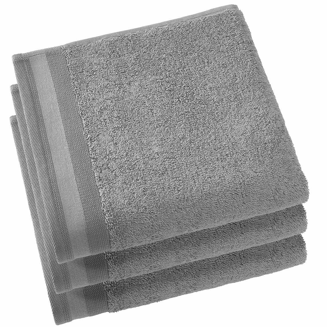 BADLAKEN (1x) - Contessa Steel grey 100 x 150cm Badlaken DE WITTE LIETAER Handdoek 50 x 100cm/3 Antraciet 