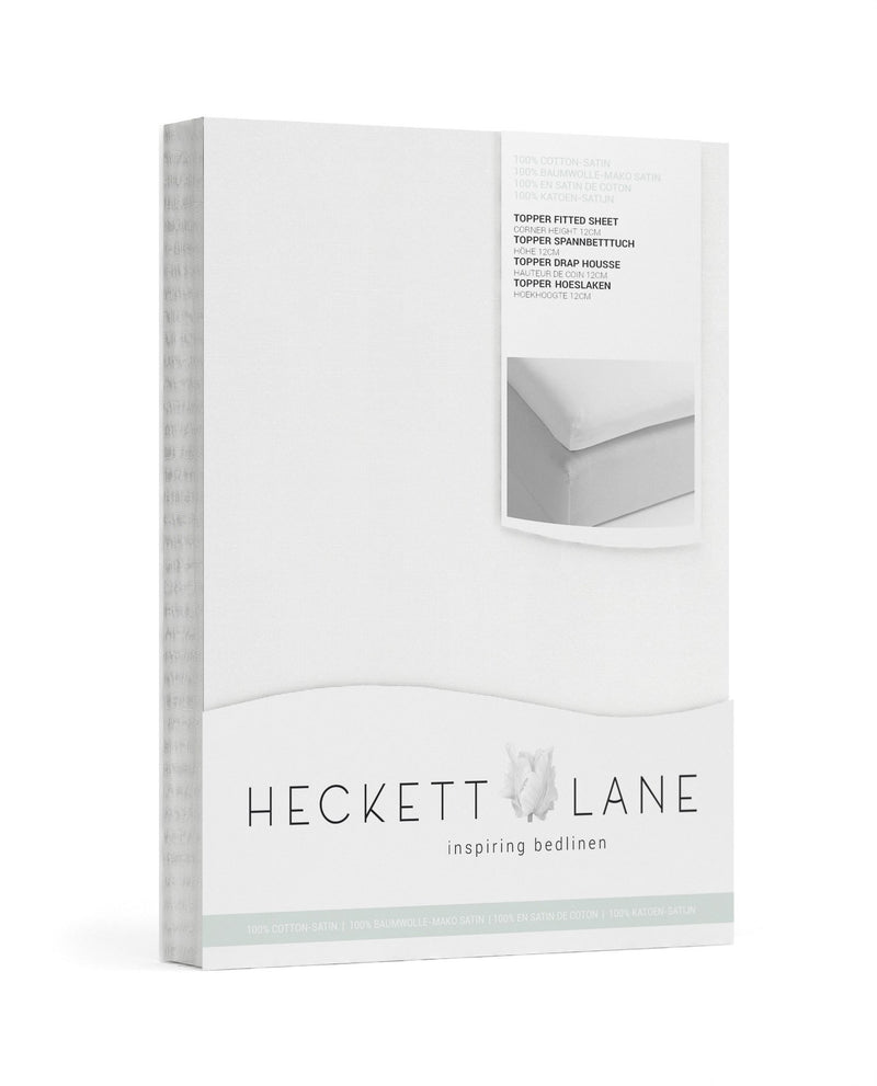 TOPPER HOESLAKEN - Katoen satijn (250TC) wit topper hoeslaken HECKETTLANE 90/200+12 cm White 