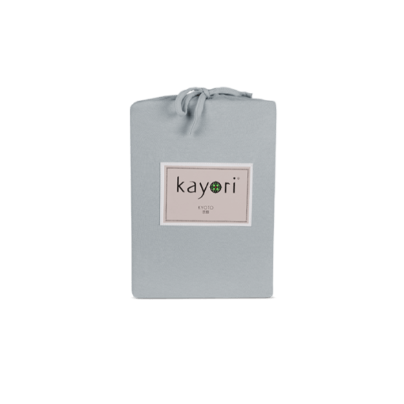 HOESLAKEN - Shizu Double Jersey hoeslaken KAYORI 90/100 x 200/220 cm zilvergrijs 