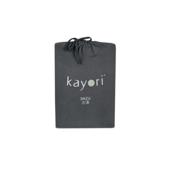 HOESLAKEN - Shizu Stretch Jersey hoeslaken KAYORI 90/100 x 200/220 cm antra 