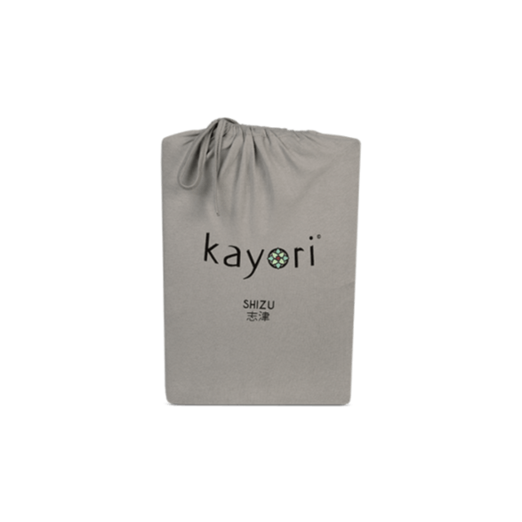 HOESLAKEN - Shizu Stretch Jersey hoeslaken KAYORI 90/100 x 200/220 cm taupe 