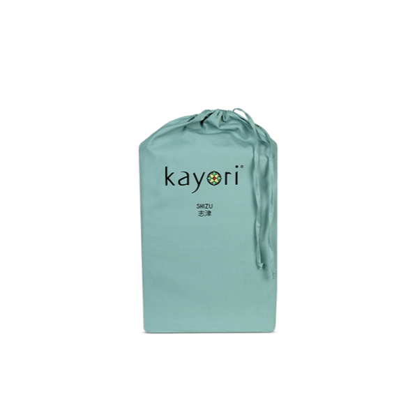 HOESLAKEN - Shizu Katoen Percal (220TC) hoeslaken KAYORI 70/80 x 200/220 cm mintgroen 