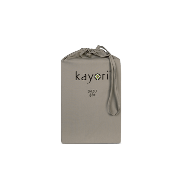 HOESLAKEN - Shizu Katoen Percal (220TC) hoeslaken KAYORI 90/100 x 200/220 cm taupe 