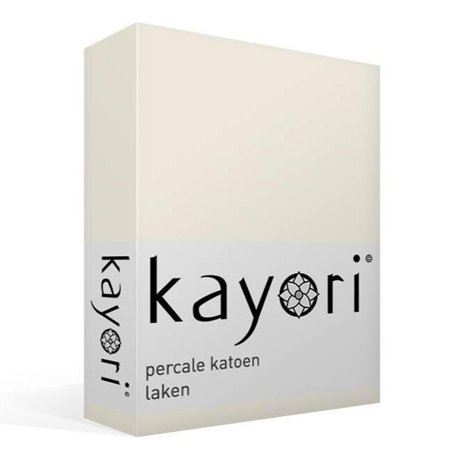 LAKEN - Shizu Bio Katoen Percal Ivoor laken KAYORI 160 cm x 260 cm off-white 