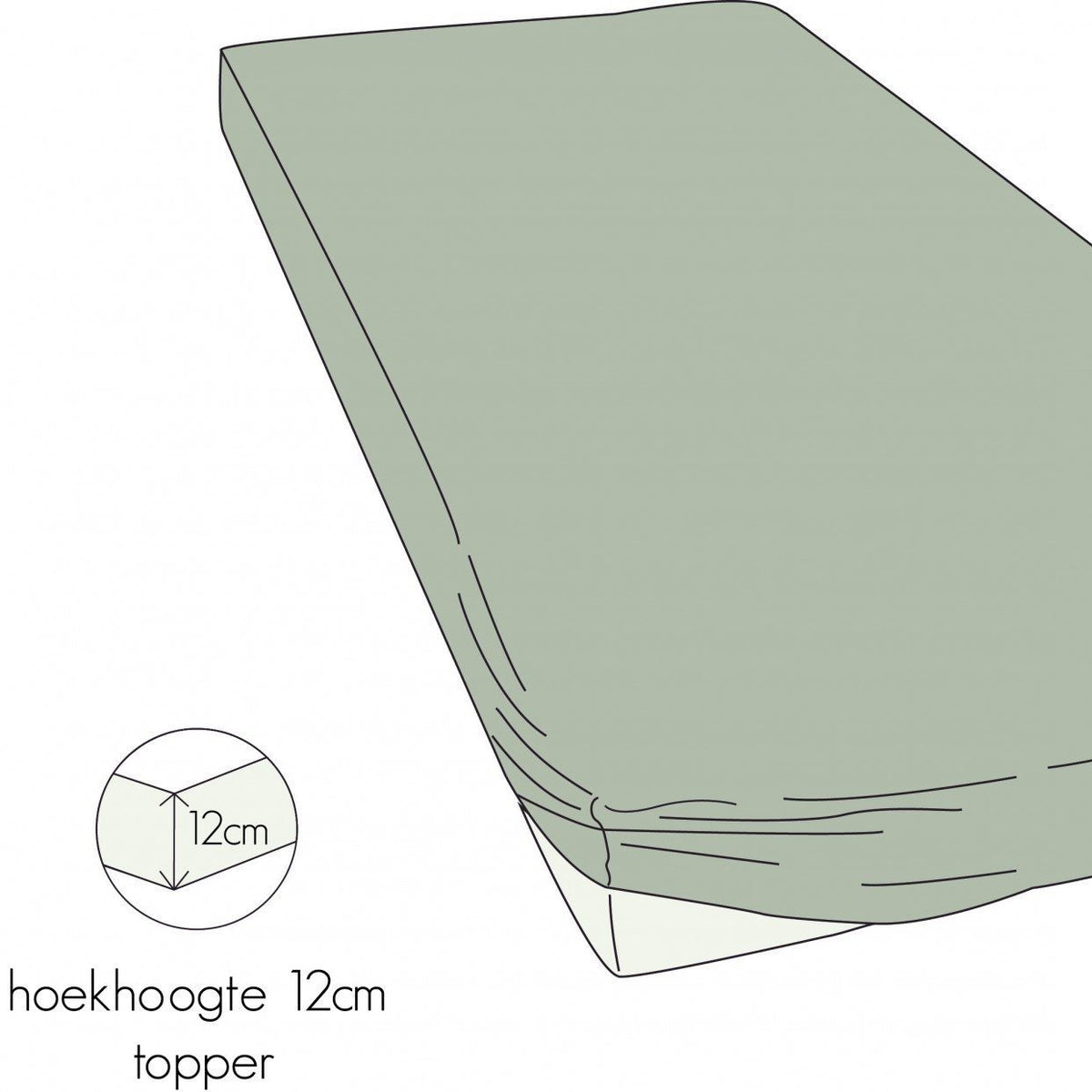 TOPPER Hoeslaken - Shizu Katoen Percal (12cm) Antra topper hoeslaken KAYORI 