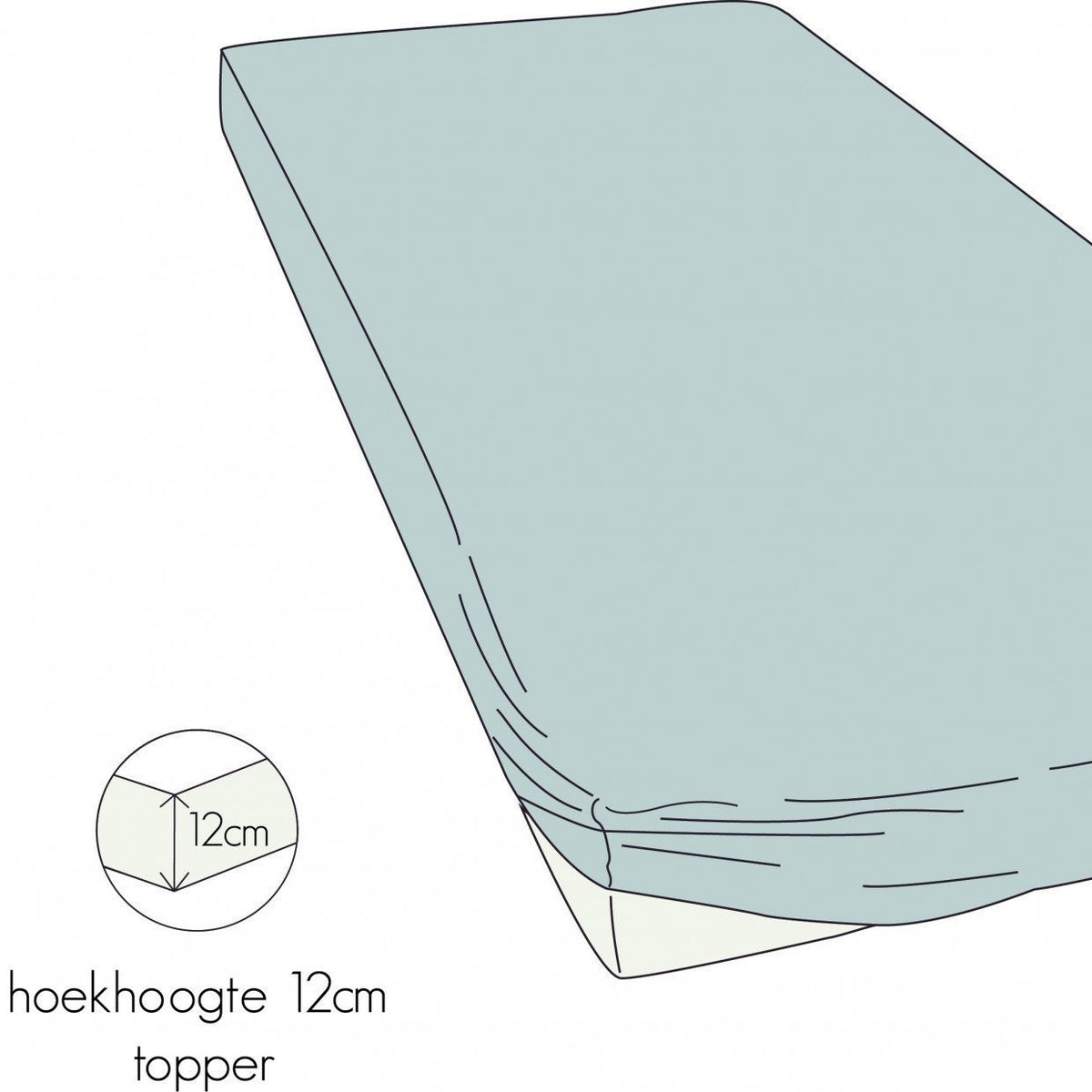 TOPPER Hoeslaken - Shizu Katoen Percal (12cm) Taupe topper hoeslaken KAYORI 