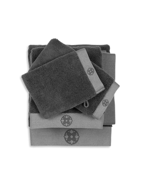 BADDOEK (2x) - Antraciet Handdoeken KAYORI set 2 stuks (60x110cm) antraciet 