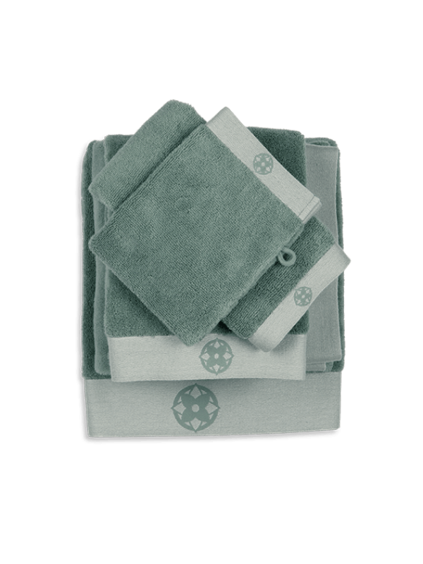 HANDDOEK (2x) - Donkergroen Handdoeken KAYORI set 2 stuks (50x100cm) donkergroen 