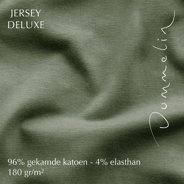 Hoeslaken Jersey Deluxe 30 cm Rietgroen