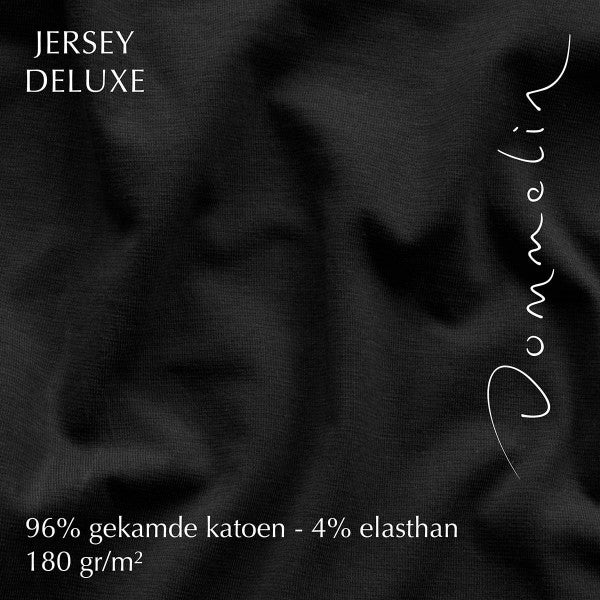 Hoeslaken Jersey Deluxe 30 cm Zwart